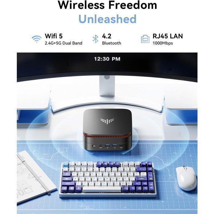 Mini PC NIPOGI - 16 GB DDR4 512 GB M.2 SSD - AMD Ryzen 4300U(4 C/4 T, fino a 3,7 GHz) - BT4.2 - WiFi5 - HDMI 4K@60Hz - Win 11 PRO