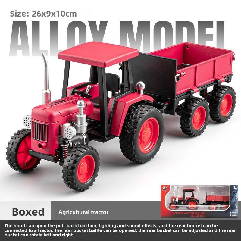 Retro Classic Agricultural Tractor Model With Sound And Light Function Toy Kid