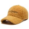 Plush Baseball Cap Letter Embroidery Lamb Wool Caps Women Sun Hat Girls Outdoor Warm Winter Snapback Korean Fashion Baseball Cap