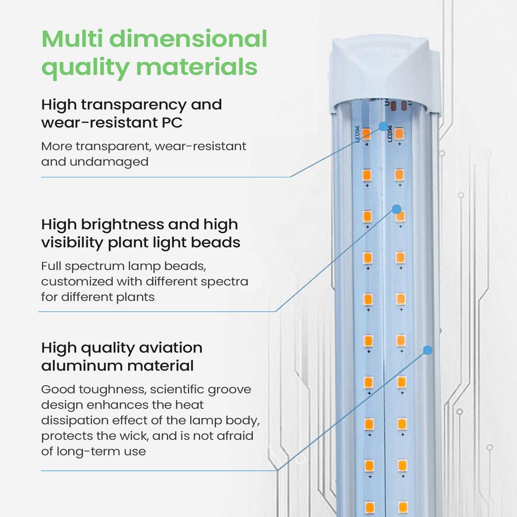 Plant Growing Lamps 2Ft Sunlight Plant LED Growing Light Linkable Bulbs For Seedlings Houseplant Flowers Vegetable Hydroponic
