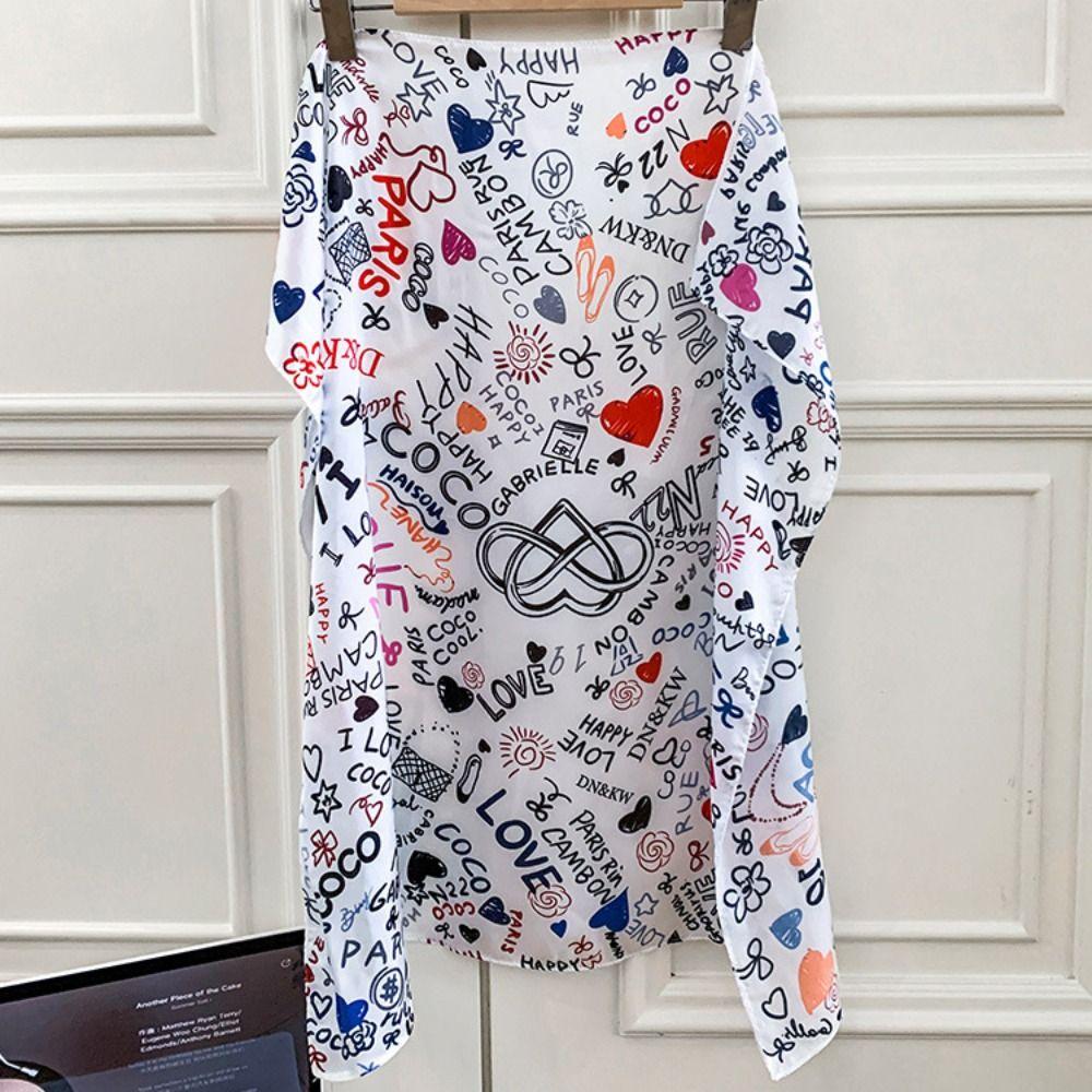 Bow Y2k Print Turban All-match Small Square Scarf Exquisite Printed Headscarf  Outdoor