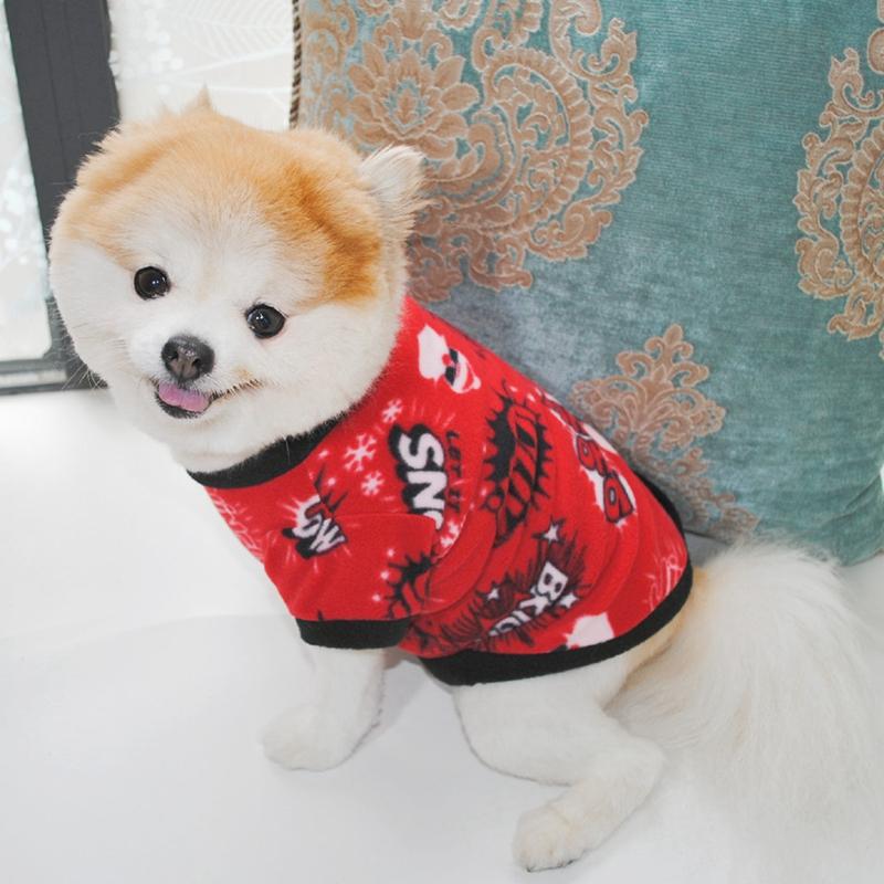 Pet Kočky Psi Podzim Zima Klasická vánoční fleecová bunda