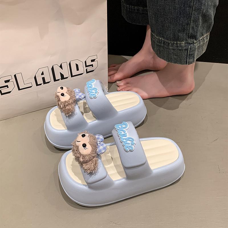 

Сладкие тапочки-мультяшки «Сладкая Ширли Роуз» для женщин, игривые, милые, крутые, на толстой подошве, универсальные, повседневные, удобные, ленивые шлепки 40-41 синий