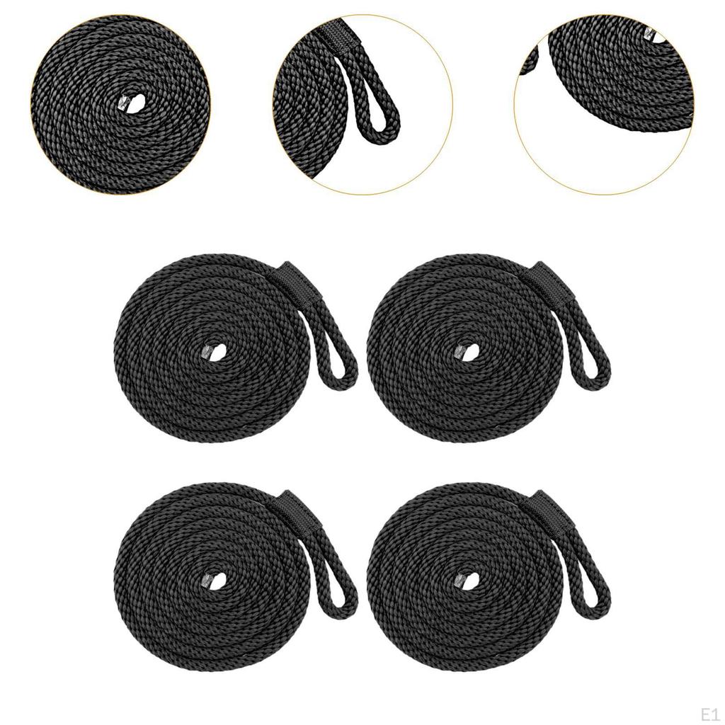 4 Pieces Moo Rope Boat Cord Accessories Kayak Braided Boating Water Boats Docking Line