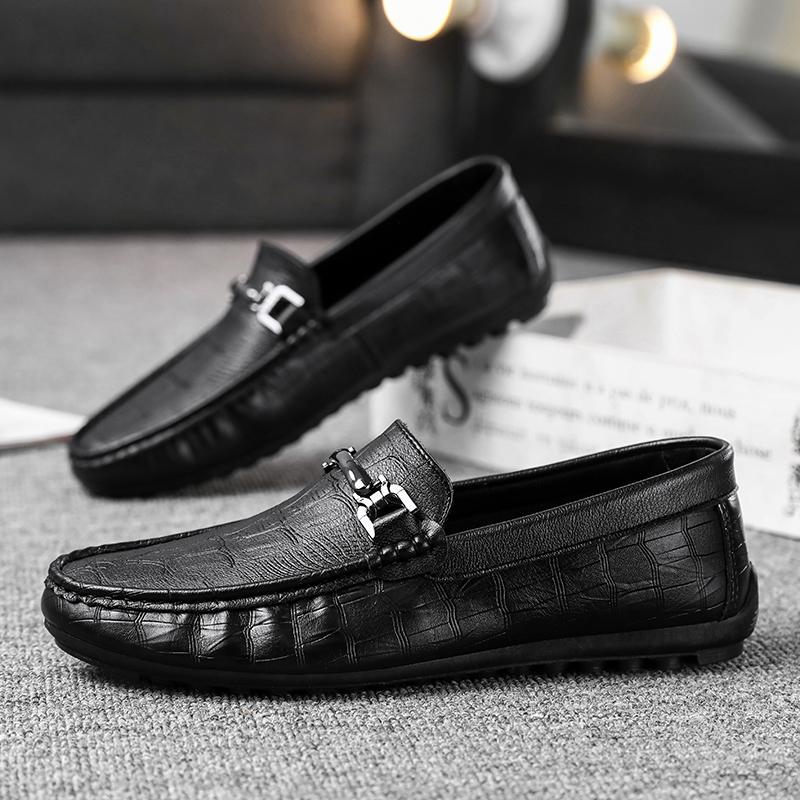 Spring and Autumn Men's Casual Shoes Wedding Dress Luxury Brand Shoes Men's Leather Non Slip Super Light Men's Shoes Black Shoes
