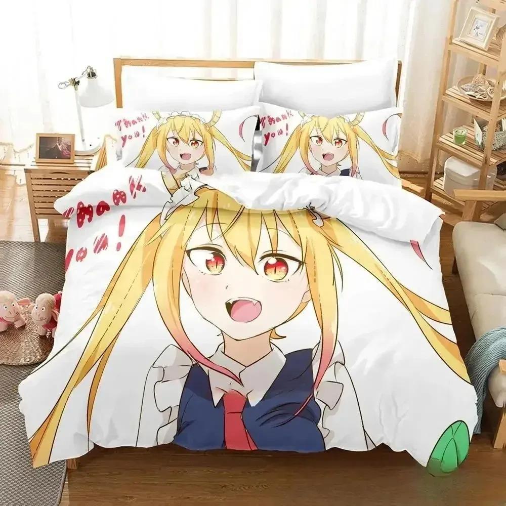 3DAnime Miss Kobayashi's Dragon Maid Bettwäsche-Set, Bettbezug, Bettset, Steppdecke, Kissenbezug, C