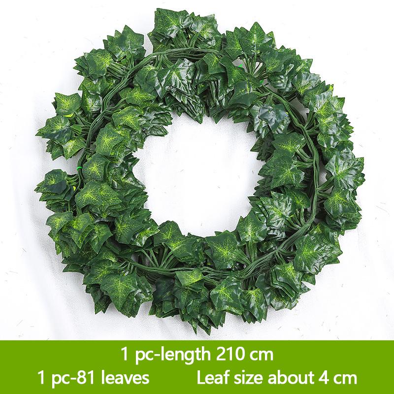 12-Piece Discount Set Ivy 240Cm Green Plastic Artificial Plant Leaf Vine Wedding Arch Home Bathroom Decoration Garland Party