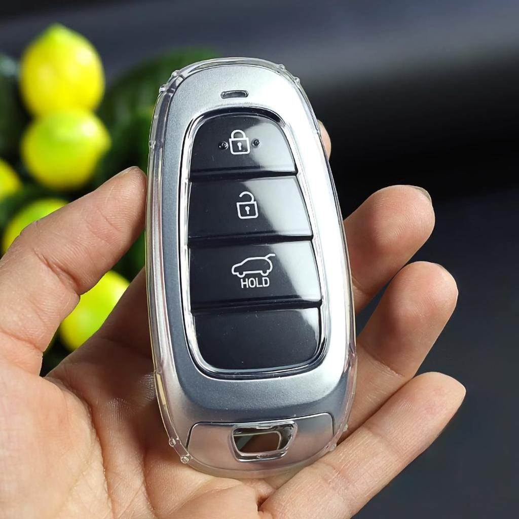 Clear Transparent Tpu Car Smart Key Cover Case For Hyundai Sonata Tucson Santa Fe Cruz Ioniq 5 Palisade Nexo Accessories