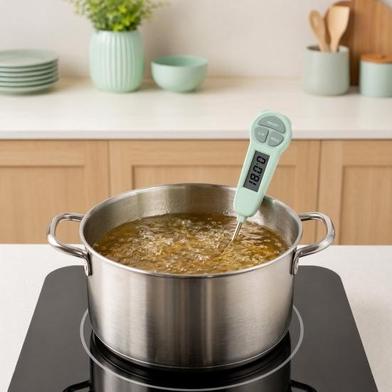 Food Thermometer, Instant Read Digital Cooking Thermometer, Accurate Temperature Measurement, for Grilling Baking Candy Frying