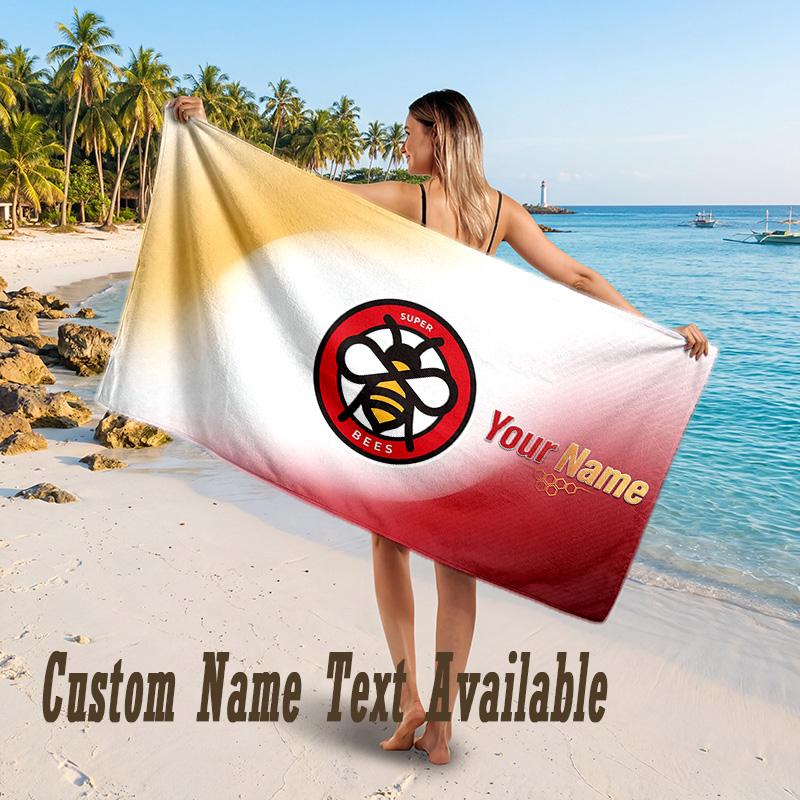 Brentford Football Design Beach Towel Custom Text Large Towel for Beach Vacation