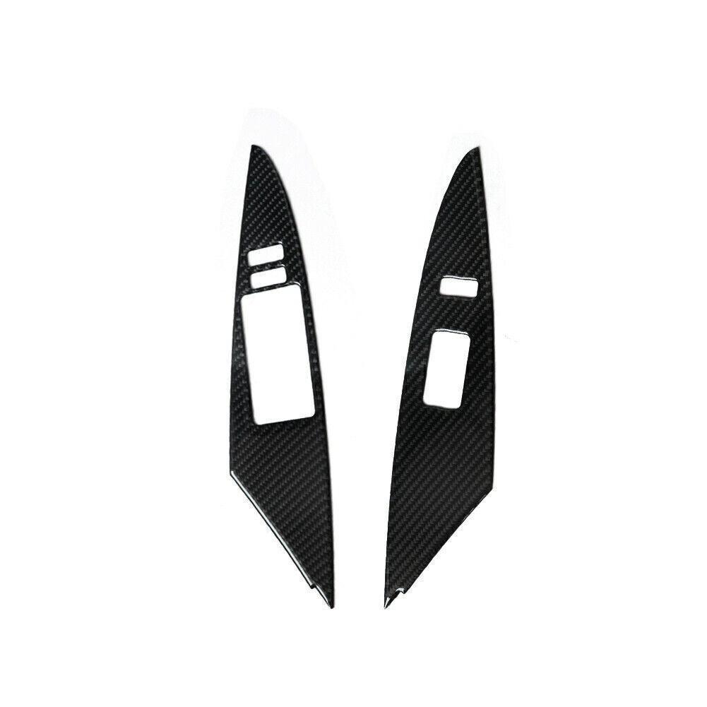 Carbon Fiber Front Door Window Lift Panel Cover Trim For Toyota Camry 2007-2011