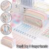 3 Compartments Pencil Bag Large Capacity Pen Pouch Desk Organizer School Supplies Home Office Stationery Storage Bag