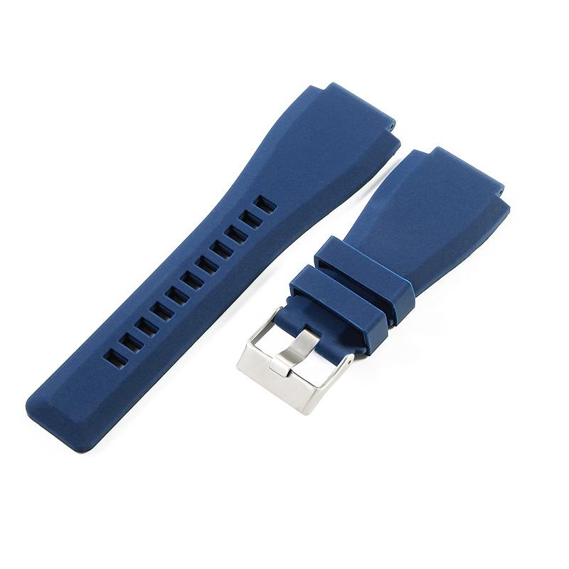 Pin Buckle Rubber Watch Strap for Men and Women Bell Ross BR01 24mm Waterproof Silicone Strap
