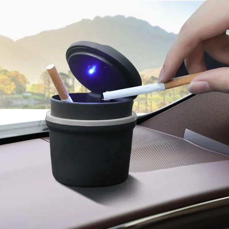 Car Ashtrays Portable Car Auto LED Light Cigarette Cigar Ash Cylinder For Peugeot 206 307 308 3008 207 208 407 508 508 407 2008