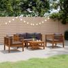 Vidaxl 5-Cz. Garden Lounge Set, Cushions, Acacia Wood