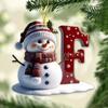 Shatterproof Acrylic Snowman Letter Hanging Ornament Christmas Tree Decoration For Festival Tree Wreath Window Display