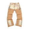 Dipartimento Galleria. Pantaloni a zampa Patchwork in Denim Unisex Jeans Casual Streetwear