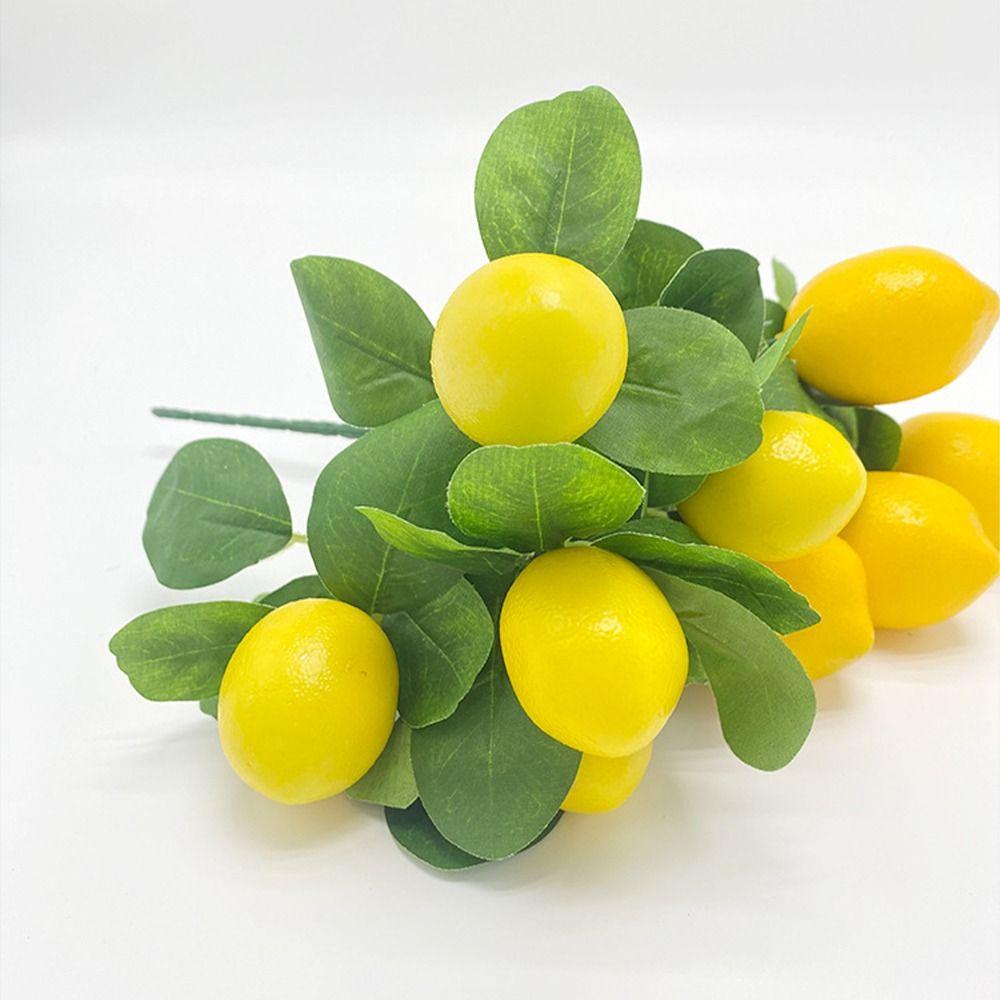 DIY Artificial Lemon Branches Handmade Fake Plants Simulation Lemon Fruit Wedding Party Supplies