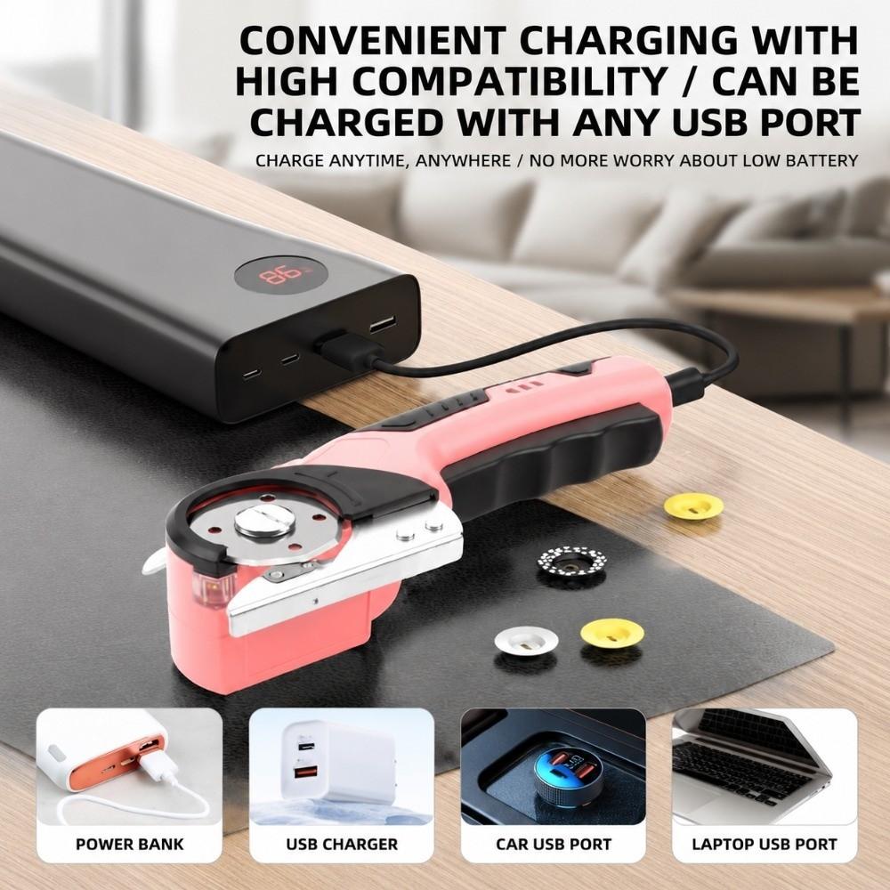 Rechargeable Electric Scissors One-hand Operation Cutting Machine Electric Fabric Cutter Home