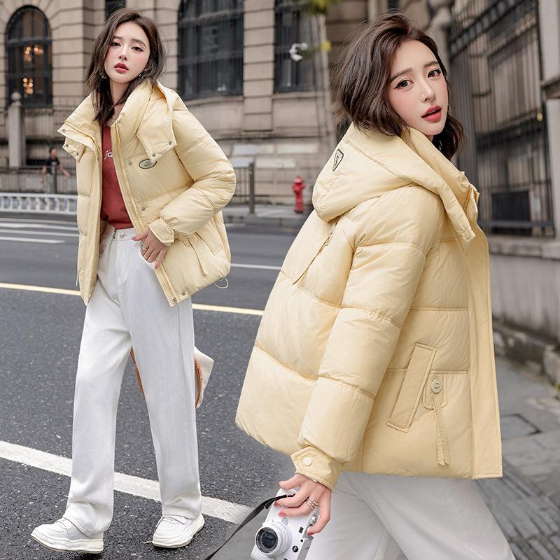 Down cotton-padded clothes, new winter loose cotton-padded clothes, short hooded thickened warm jacket, cotton-padded jacket.