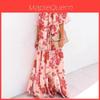 Long Dress With Floral Print And High Waist For Spring And Summer Casual Wear
