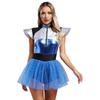 Astronaut Alien Costume Space Cadet Costume Space Fighter Costume Halloween Costume Metallic Bodysuits Tutus Dress