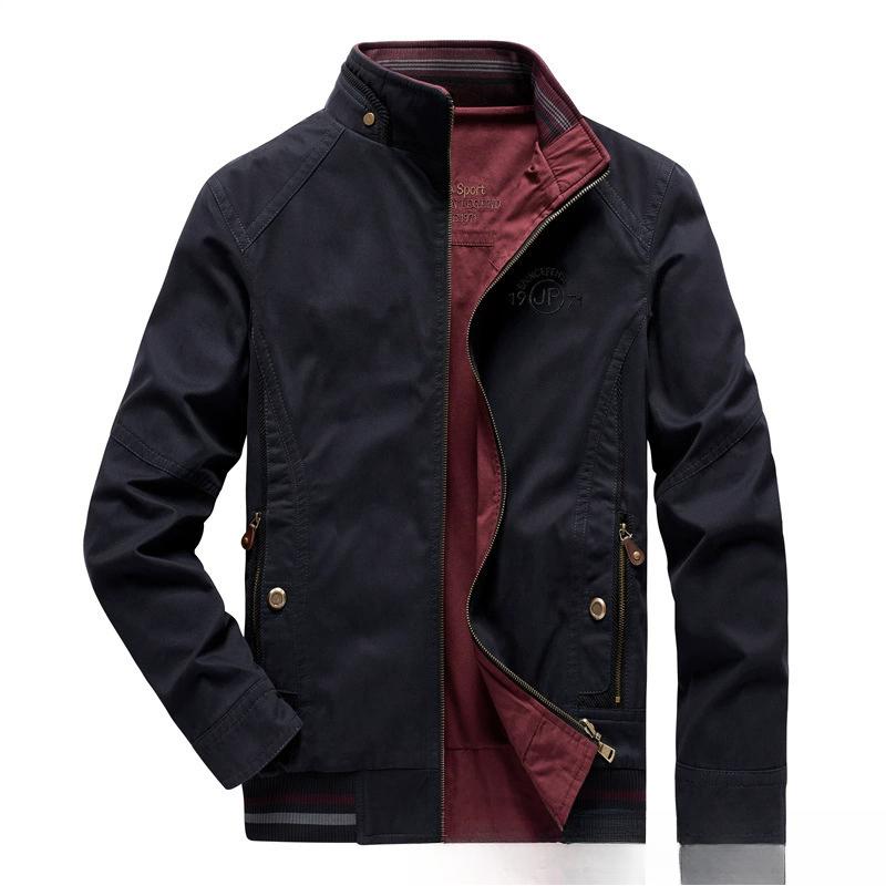 Wear Both Sides of A Pure Cotton Casual Men's Jacket for Spring and Autumn, Middle-aged and Elderly Workwear Jacket, Dad's Outfit Jacket