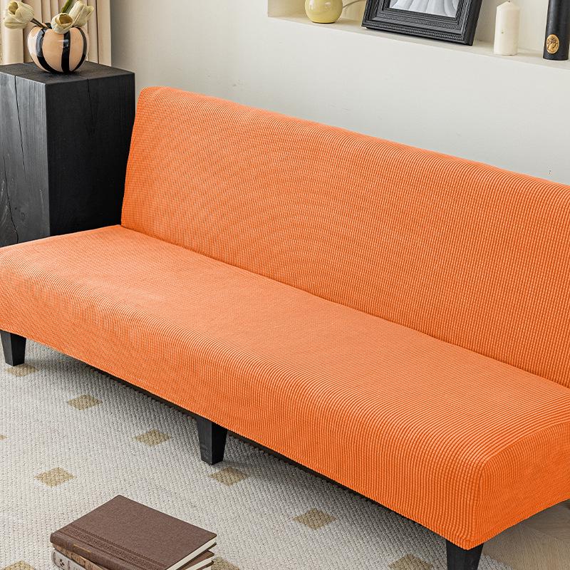 Thickened Elastic Armless Sofa Bed Cover - Universal Fit, Full Coverage, Simple Fabric
