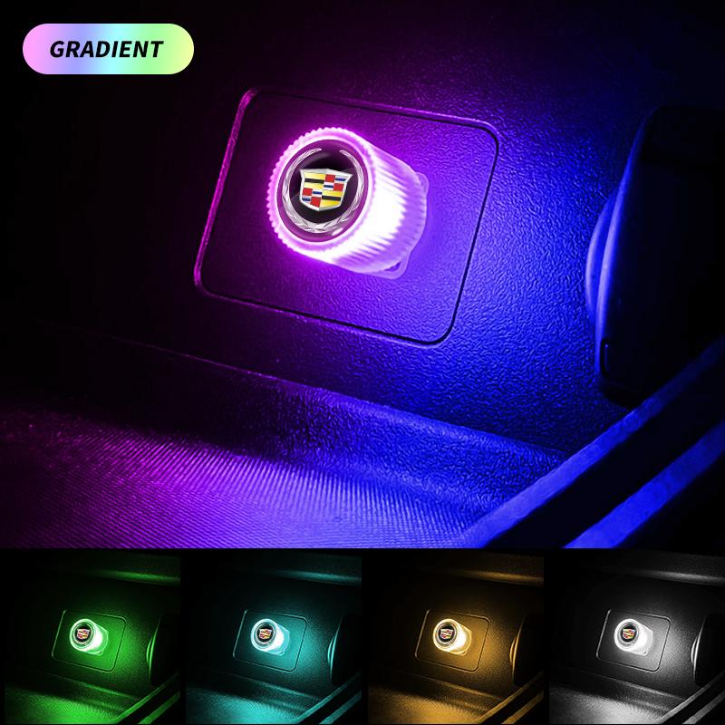 Car Mini USB LED Ambient Light Decorative Atmosphere Lamps For Cadillac Logo Escalade CTS ATS SRX XTS XT5 STS CT5 CT6 BLS XLR