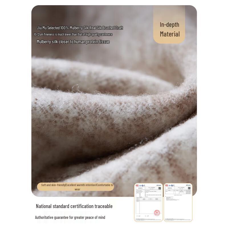 JIUMU Women's Autumn/Winter Mulberry Silk Warm Scarf