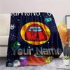 1PC Custom Name Among Us Patterned Flannel Blanket Suitable For All Seasons for Home Decor Warmth and Comfort Gifts Holiday Present -HE91