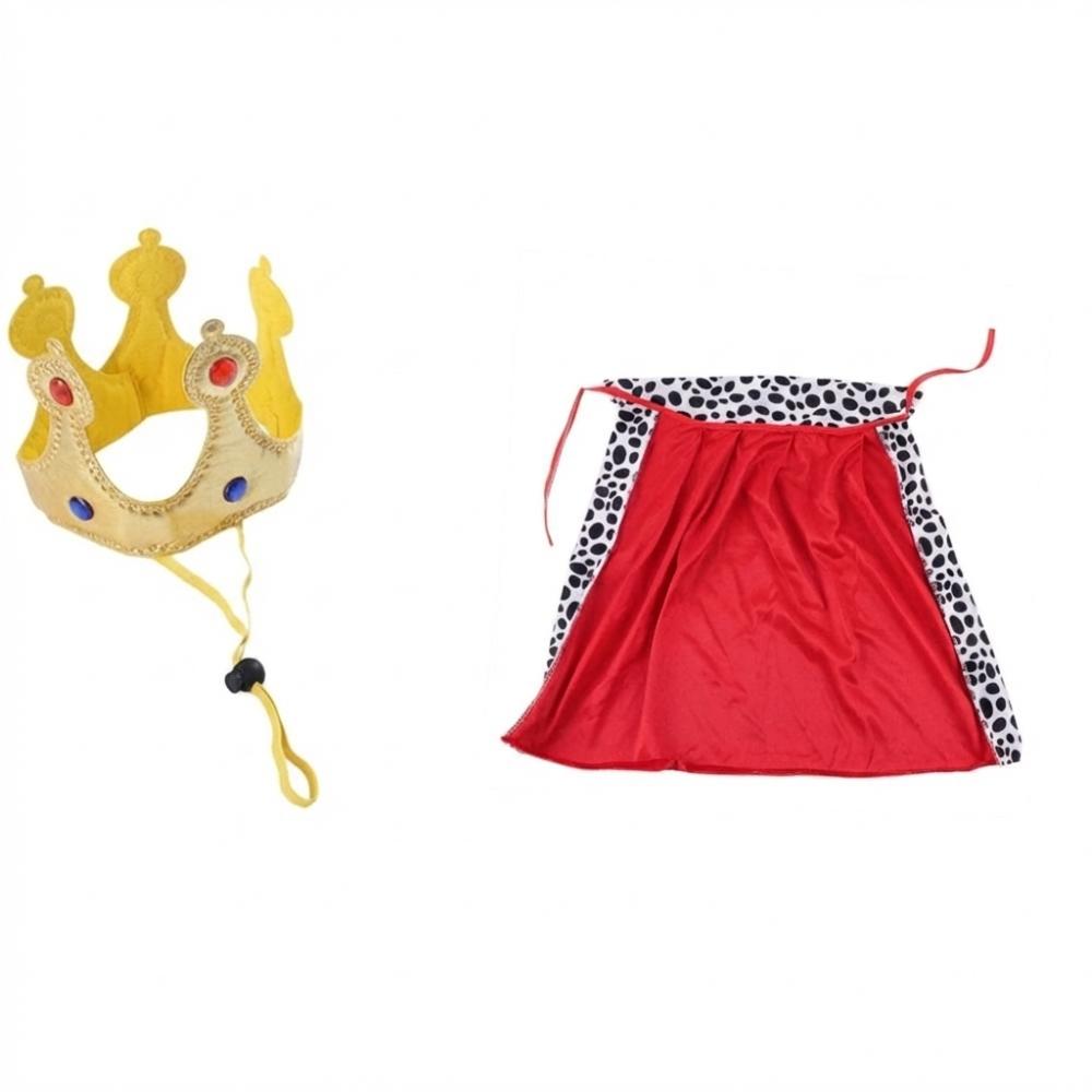 

Velvet Trimmed Dog King Cape With Crown Pet Cosplay Cloak Funny Dog King Cloak Photo Pet S красный