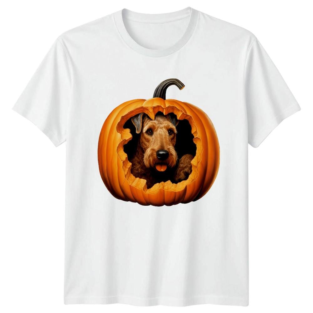 Airedale Terrier Pumpkin TShirt Airedale Terrier Dogs Halloween Gift For Him S