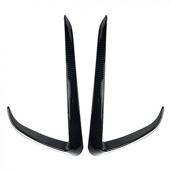 Carbon Fiber Front Fog Light Lamp Eyebrow Cover Trim Fit Tesla Model Y -