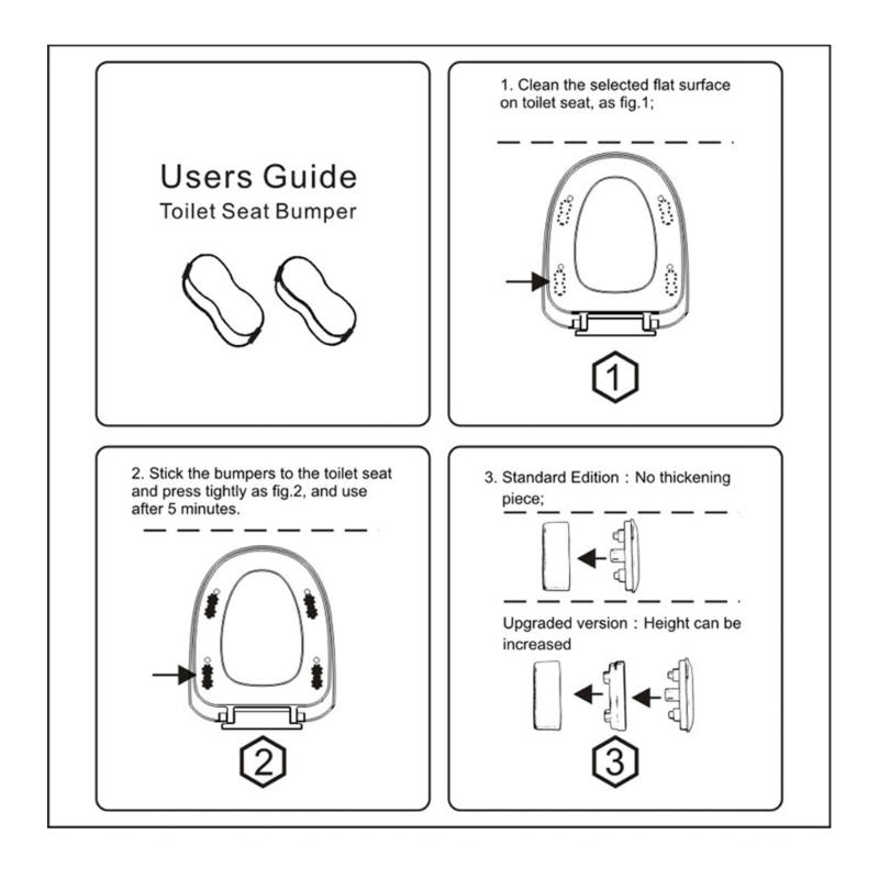 4PCS Toilet Seat Spacers With Strong Adhesive Design Quick Install AntiSlip ABS Toilet Lid Bumper Bathroom Accessories