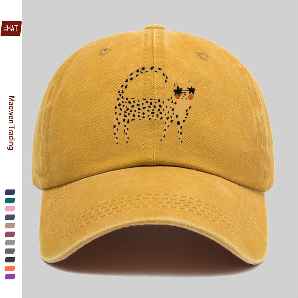 Pc Leopard Print Cute Animal Pattern Baseball Cap Fashionable Design Sun Hat Comfortable Lightweight Trucker Hat Adjustable