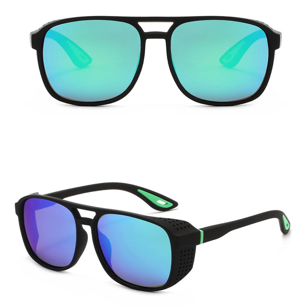 Men Double Bridge Polarized Sunglasses Large Rounded Square Lens UV400 Protection Outdoor Sport Driving Cycling Sun Glasses