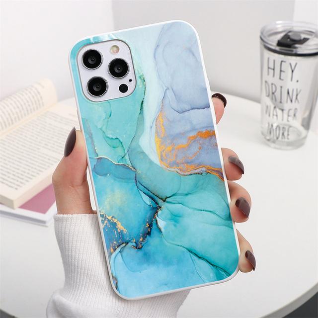 

Роскошный мраморный чехол для Iphone Se3 2022 Se2 7 8plus 11 12 13 14 Pro Xs Max Mini X Xr 6 6s Plus противоударные мягкие задние чехлы-бамперы For iPhone 12 Pro