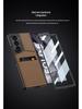 Samsung Z Fold 6 Card Holder Stand Case - Premium Leather with Film Integrated Protection