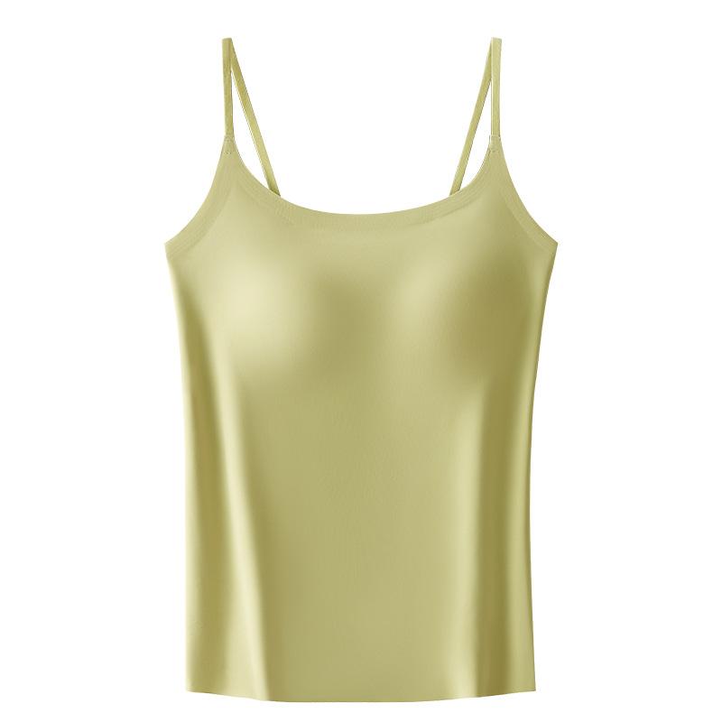 Small Camisole Vest Style Women's Summer Thin Design with A Beautiful Back and Seamless Chest Cushion Integrated Base White Outer Top
