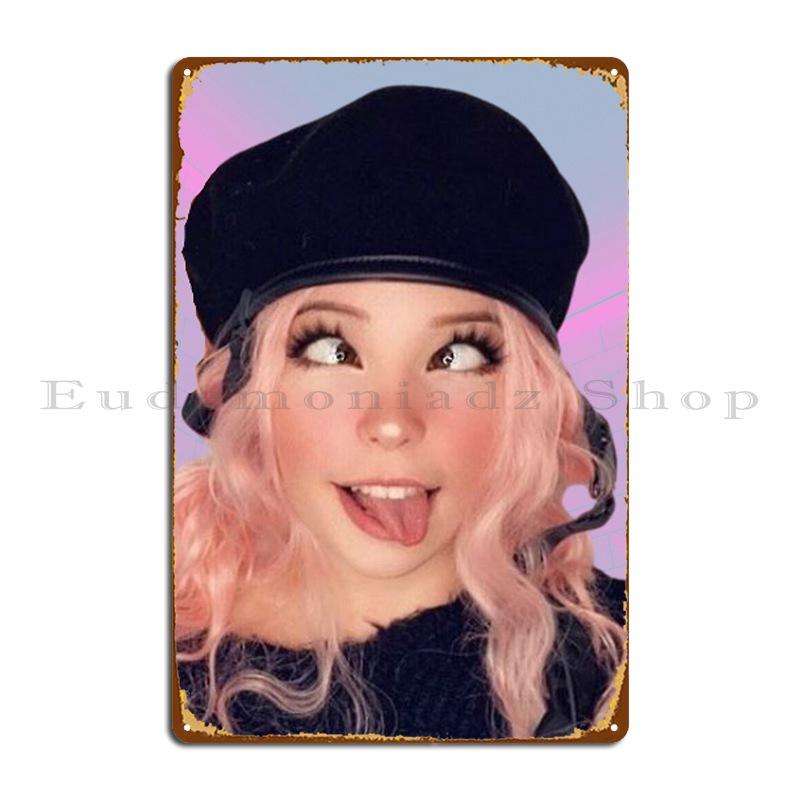 

Cute Belle Delphine Sexy Tounge Face Metal Signs Decoration Classic Decoration Home Create Tin Sign Poster 20x30cm