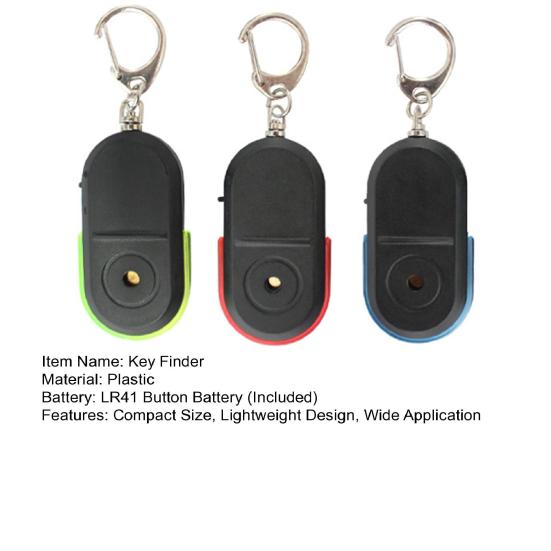 2/3 шт. Шукач ключів Голосове керування Обладнання проти втрати з активацією свистком Світлодіодне світло Маленький легкий Відстежувач ключів Гаманець Брелок