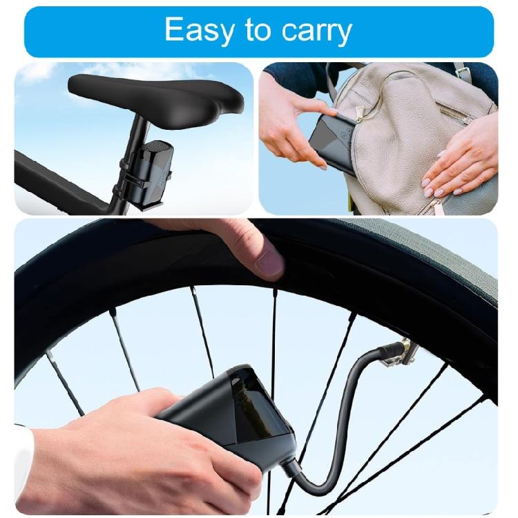Road Bike Tire Inflator Motorcycle Airs Pump 150PSI Electric Tire Inflator Pump Rechargeable Electric Bicycles Pump