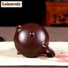 400ml Ancient Yixing Purple Clay Teapots Handmade Xishi Pot Raw Ore Purple Zhu Mud Tea Soaking Kettle With Filter Zisha Tea Set