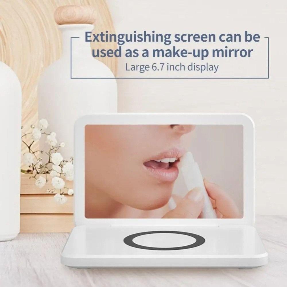 Temperature Display Wireless Charger Alarm Clock LED Mirror LED Desk Clock Office