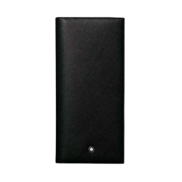

Montblanc Meisterstück Hexagonal White Star Logo Flap Leather Wallet Men Wallet Black 109655 Basic Set (Bag+Dust Bag)