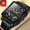 New Olevs 9919 Stone Gifts Waterproof Digital Sports Luxury Genuine Leather Strap Watches Men Wrist Men Japan Quartz Watch