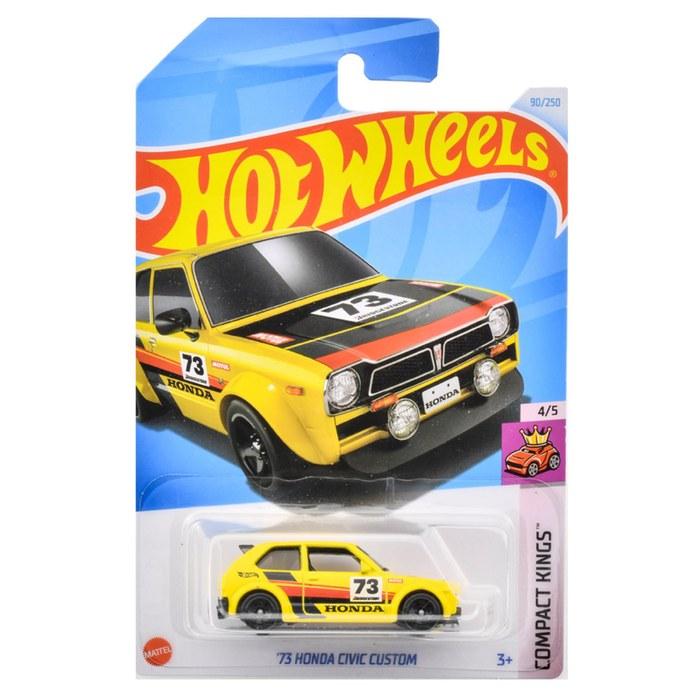 Hot Wheels Basic Car '73 Honda Civic Custom (5-Pack) HXP92, Yellow 1/64