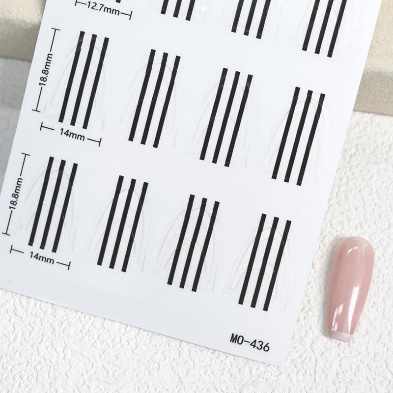 Deep U French Manicure Strip Nail Art Form Fringe Tip Stencil Guides Sticker Diy Line Tips Decoration Tool Self-Adhesive