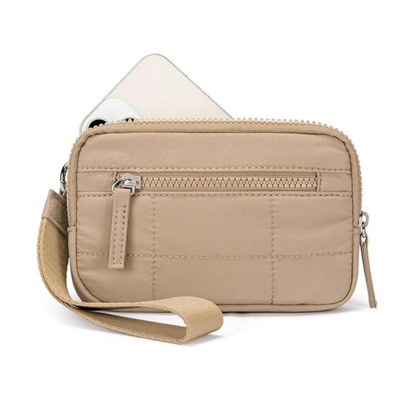 Women's Keychain Wallet The Wallet Zip Waterproof Nylon Card Wallet Pouch Wristlet Zip Card Case With Clear ID Window